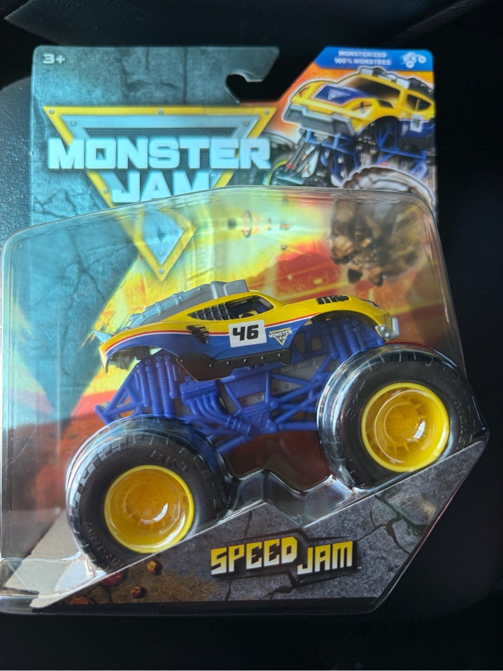 Monster Jam Speed Jam Yellow & Blue Monster Truck Toy